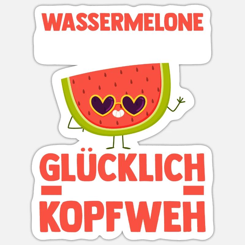 Früchte Wassermelone - Sticker Größe S (10 x 10 cm) - Mattweiß