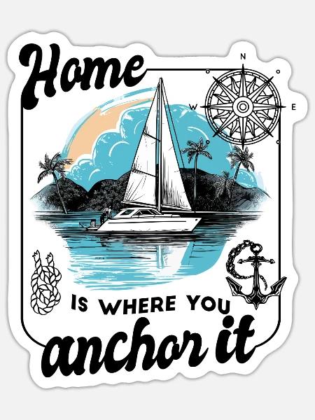Segler Segelboot Segelschiff Segelyacht - Sticker Größe S (10 x 10 cm) - Mattweiß