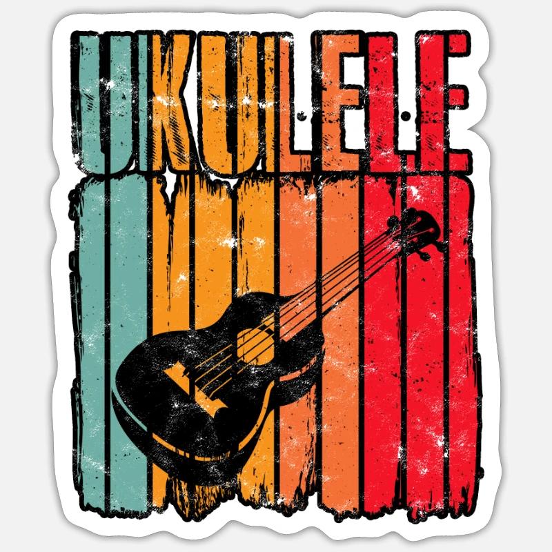 Ukulele - Ukulele - Sticker size S (10 x 10 cm) - white matte