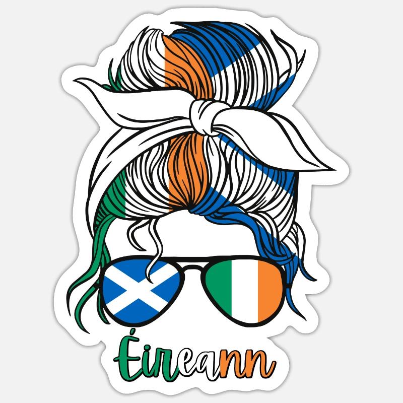 Éireann Halb Schottin Halb Irisches Mädchen Irland Sticker Größe S (10 x 10 cm)