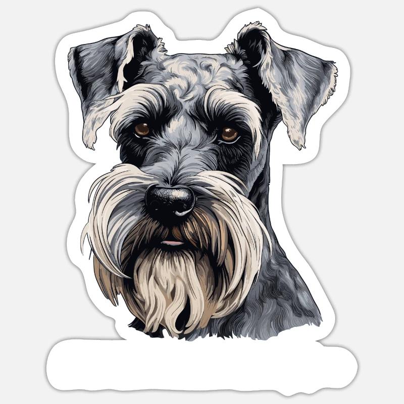 Schnauzer géant Sticker taille S (10 x 10 cm)