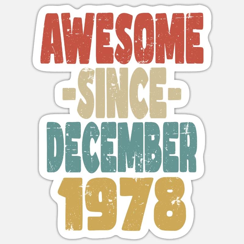 Awesome December 1978 - Sticker size S (10 x 10 cm) - white matte
