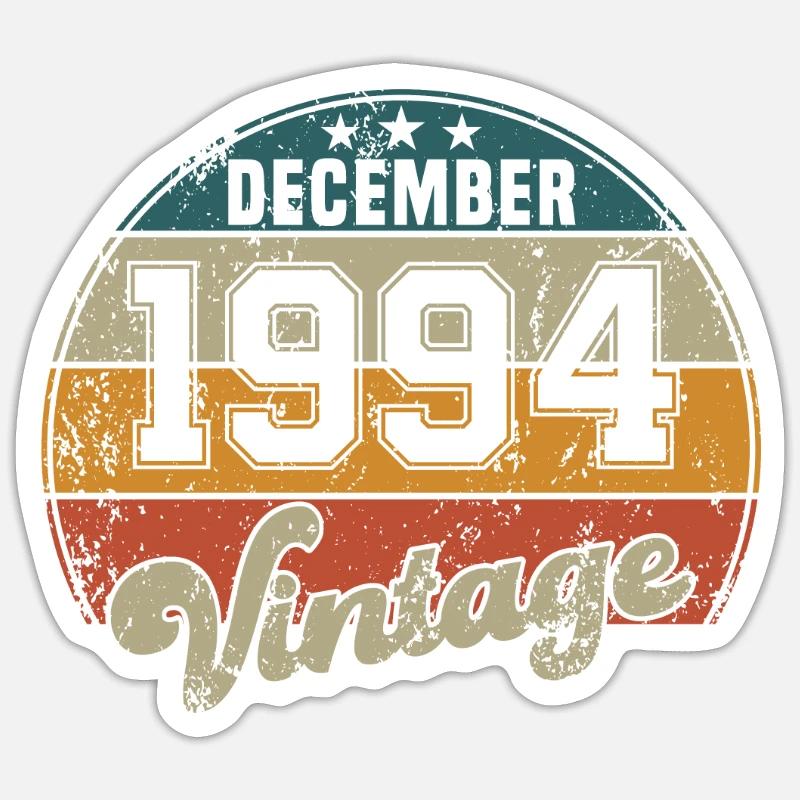 Vintage Geburtstag - Dezember 1994 - Geschenkidee - Sticker Größe S (10 x 10 cm) - Mattweiß