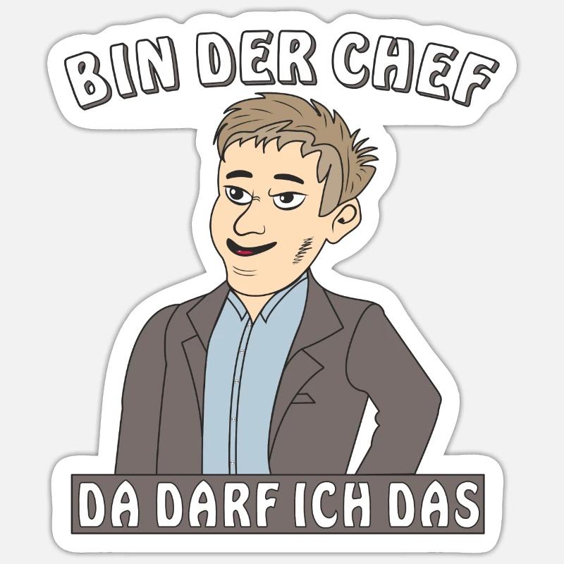 MANN BIN DER CHEF - Sticker Größe S (10 x 10 cm) - Mattweiß