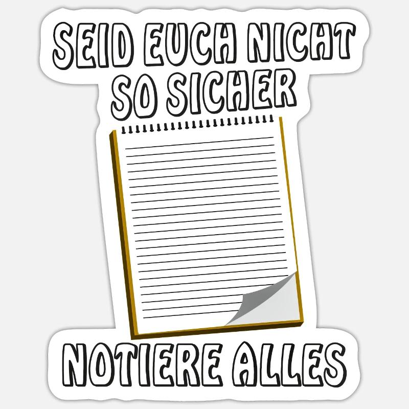 NOTIZBLOCK NOTIERE ALLES - Sticker Größe S (10 x 10 cm) - Mattweiß