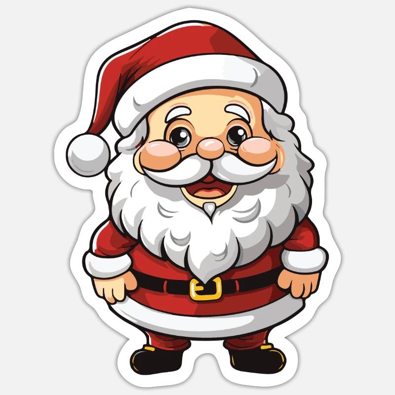 Weihnachtsmann Comic Illustration - Sticker Größe S (10 x 10 cm) - Mattweiß