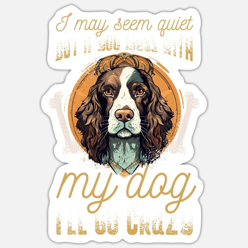 Hunderasse Englisch Springer-Spaniel - Sticker Größe S (10 x 10 cm) - Mattweiß