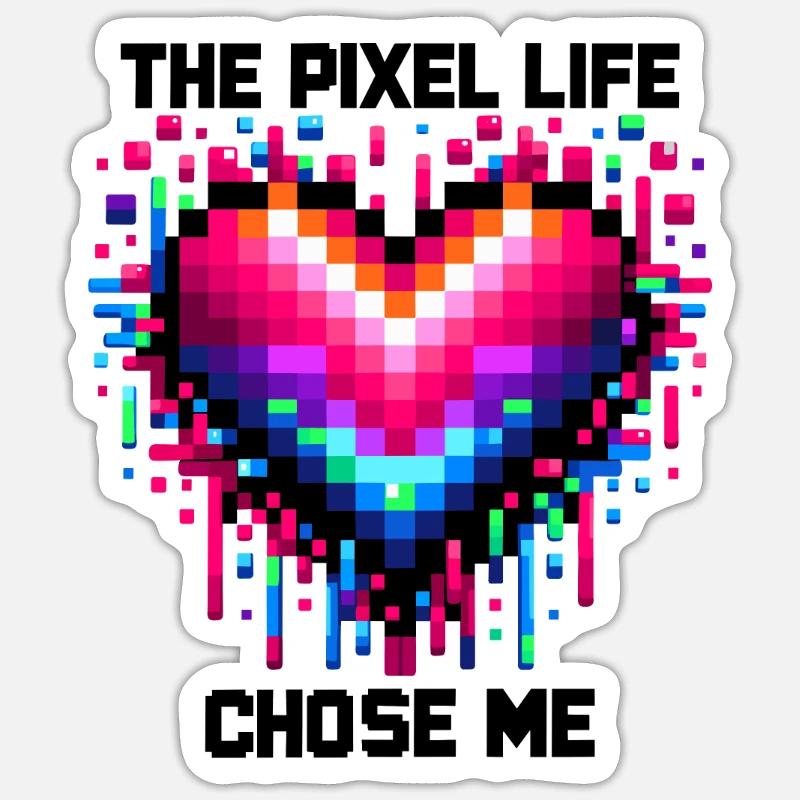 Das Pixel-Leben hat mich auserwählt Sticker Größe S (10 x 10 cm)