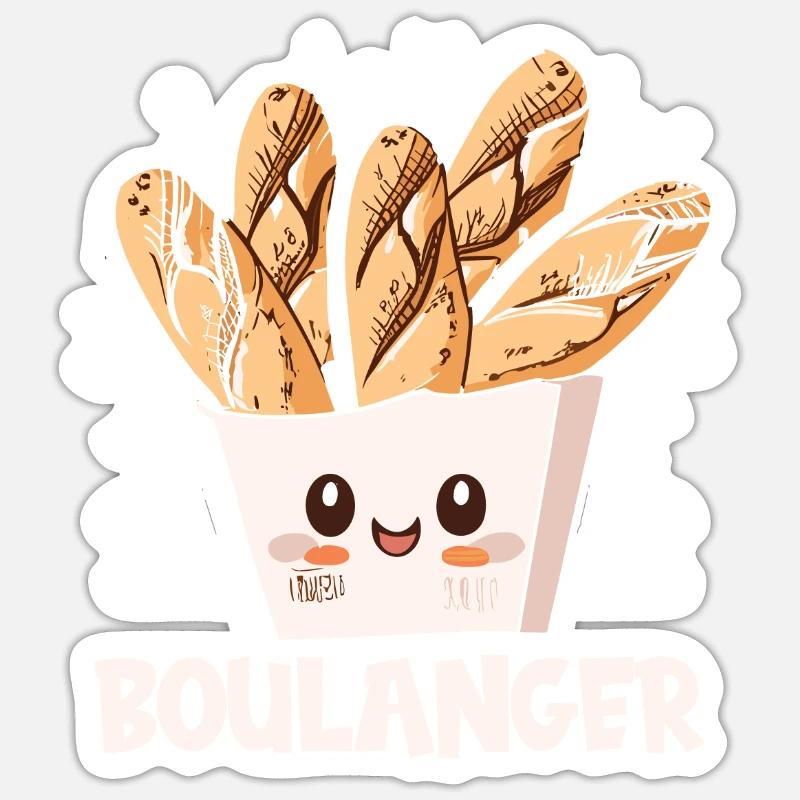 Französisches Essen - Sticker Größe S (10 x 10 cm) - Mattweiß