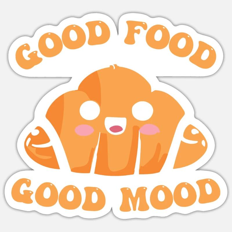 Französisches Essen - Sticker Größe S (10 x 10 cm) - Mattweiß