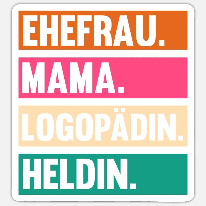 Mama Mutter Logopädie Logopädin - Sticker Größe S (10 x 10 cm) - Mattweiß