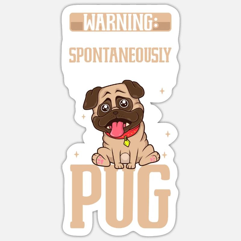 Pug Lover - Sticker size S (10 x 10 cm) - white matte