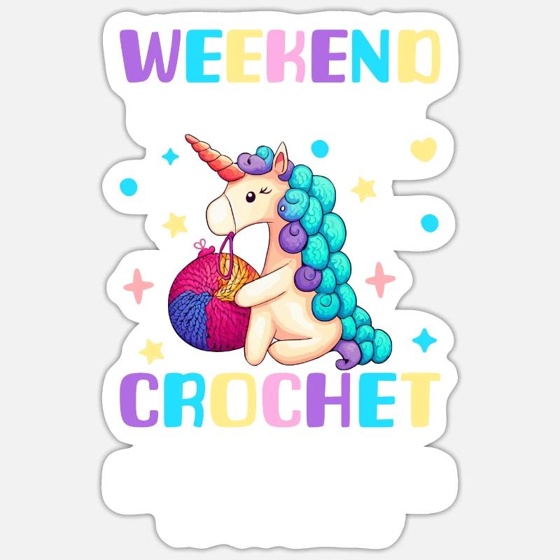 Crochet - Sticker taille S (10 x 10 cm) - blanc mat