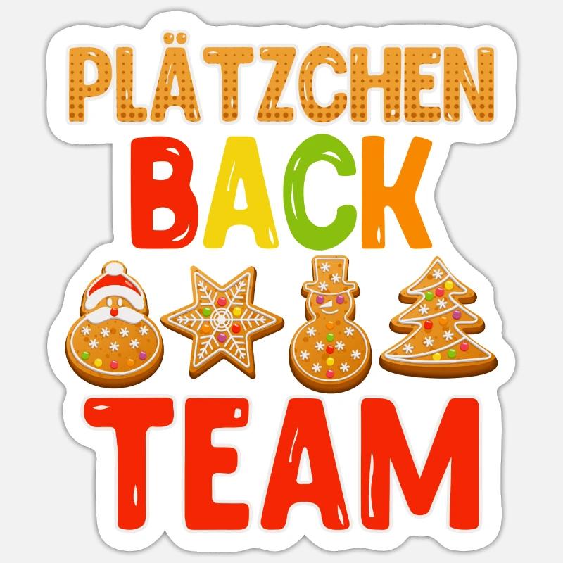 Plätzchen Back Team Backfans Bäckerin Kekse Sticker Größe S (10 x 10 cm)