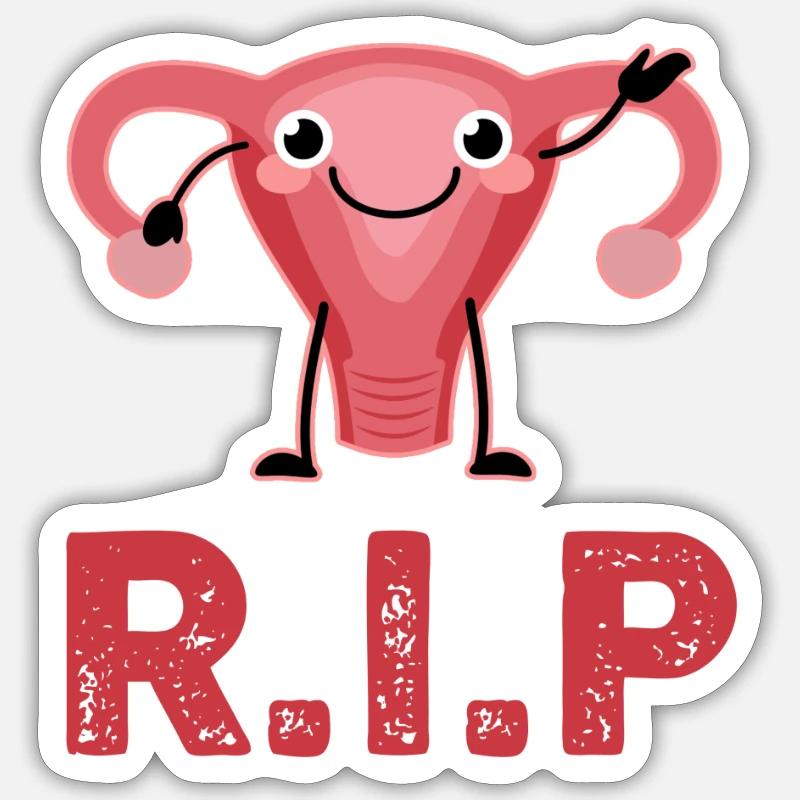 R.i.p. Gebärmutterentfernung Operation - Sticker Größe S (10 x 10 cm) - Mattweiß