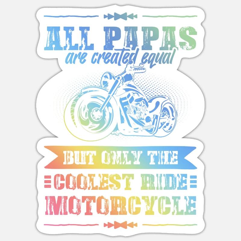 Bester Papa Motorrad - Sticker Größe S (10 x 10 cm) - Mattweiß