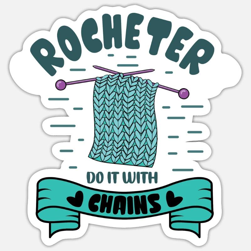 Crocheters do it with chains Sticker Größe S (10 x 10 cm)