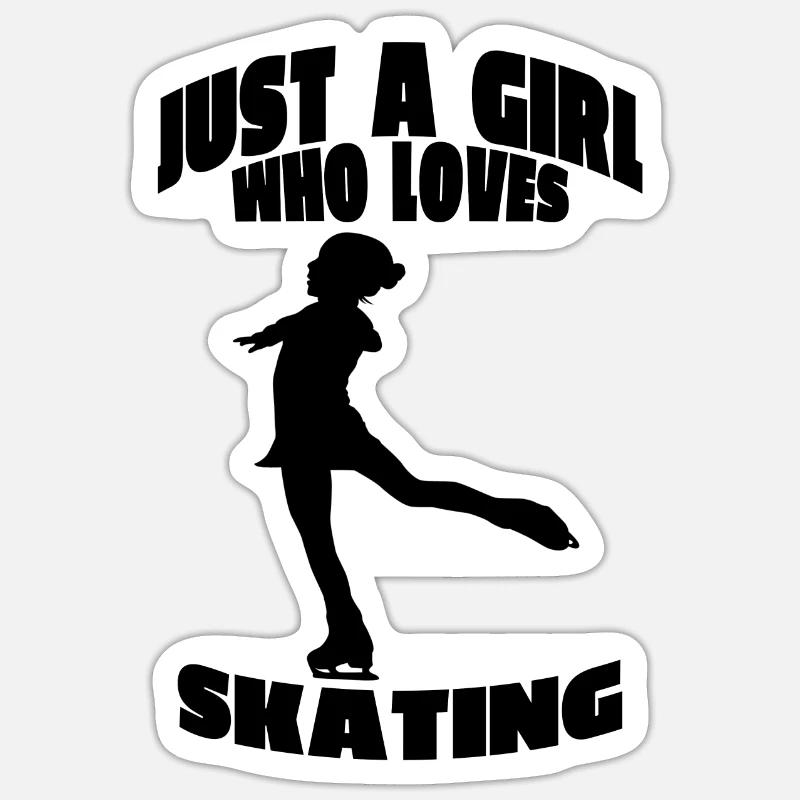 Schlittschuh Eislauf Eiskunstlauf Eiskunstlaufen - Sticker Größe S (10 x 10 cm) - Mattweiß