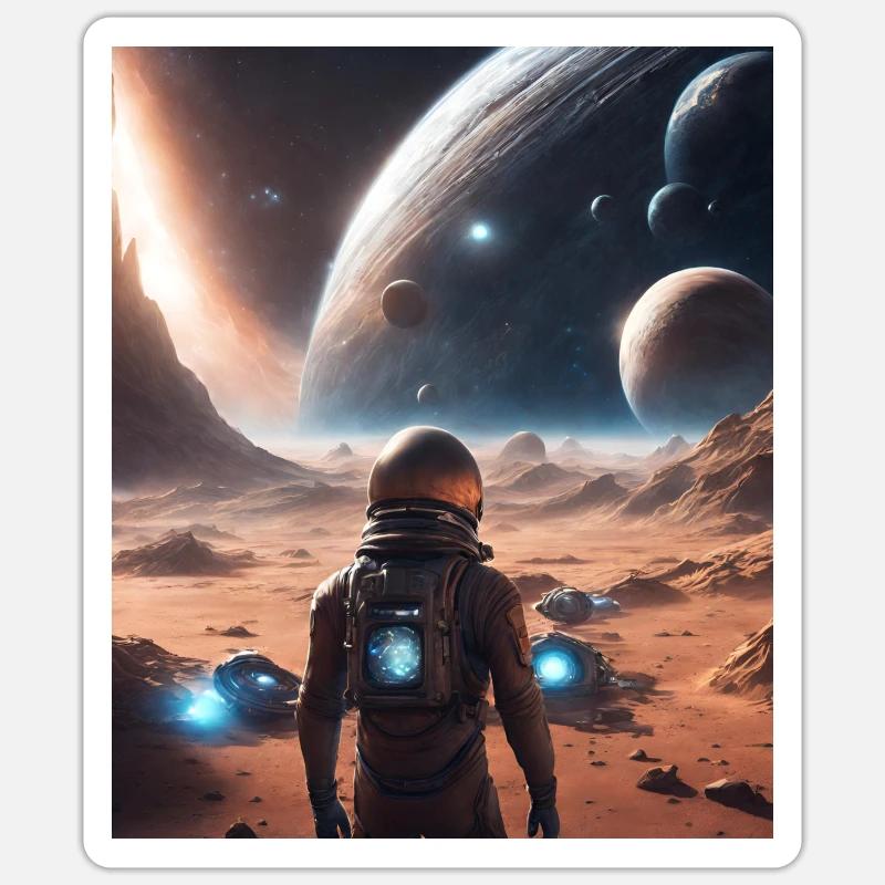 Planets Outer Space - Sticker size S (10 x 10 cm) - white matte