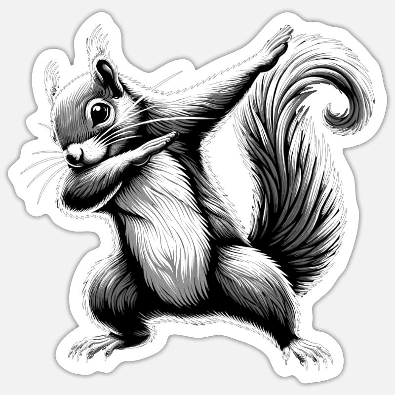 Dabbing Squirrel - Sticker size S (10 x 10 cm) - white matte