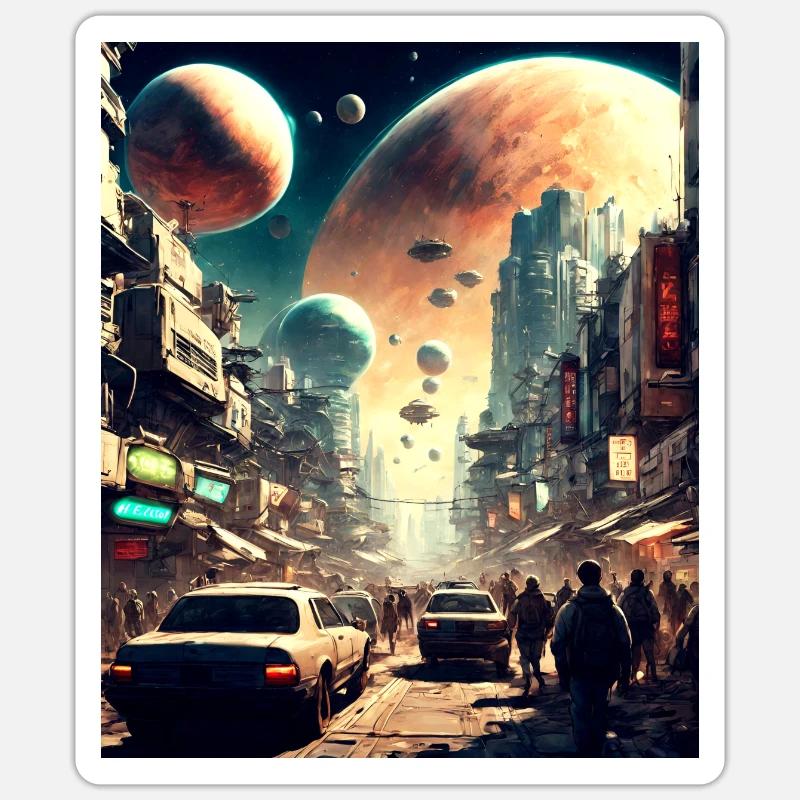 Japan Outer Space - Sticker size S (10 x 10 cm) - white matte