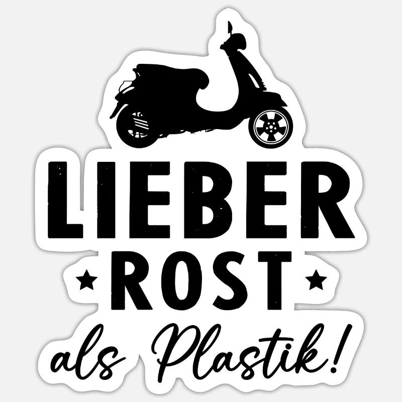 Lieber Rost als Plastic - Sticker Größe S (10 x 10 cm) - Mattweiß