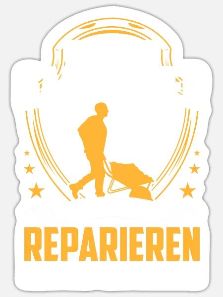 Galabauer kann es reparieren Landschaftsgärtner - Sticker Größe S (10 x 10 cm) - Mattweiß