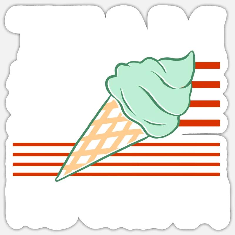 Team Mint Choc Eiswaffel Eiscreme Eis Sticker Größe S (10 x 10 cm)