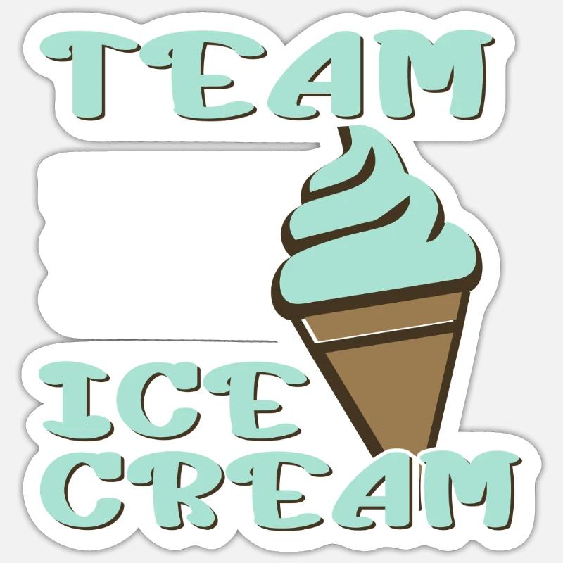 Team Mint Choc Crème glacée Cornet Crème glacée Crème glacée Sticker taille S (10 x 10 cm)