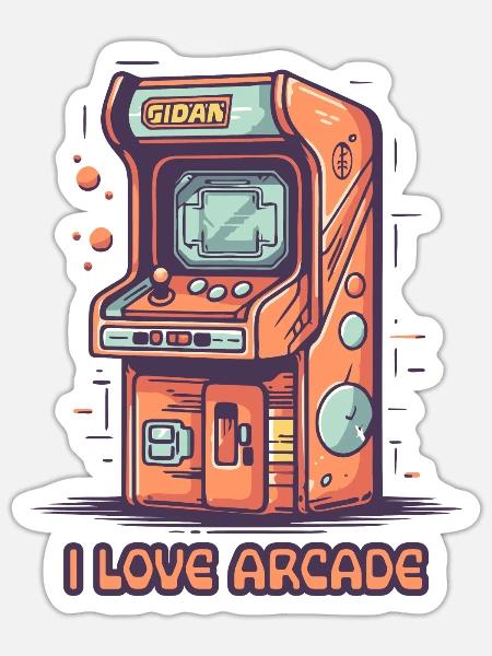 Ich liebe Arcade Gaming - Sticker Größe S (10 x 10 cm) - Mattweiß