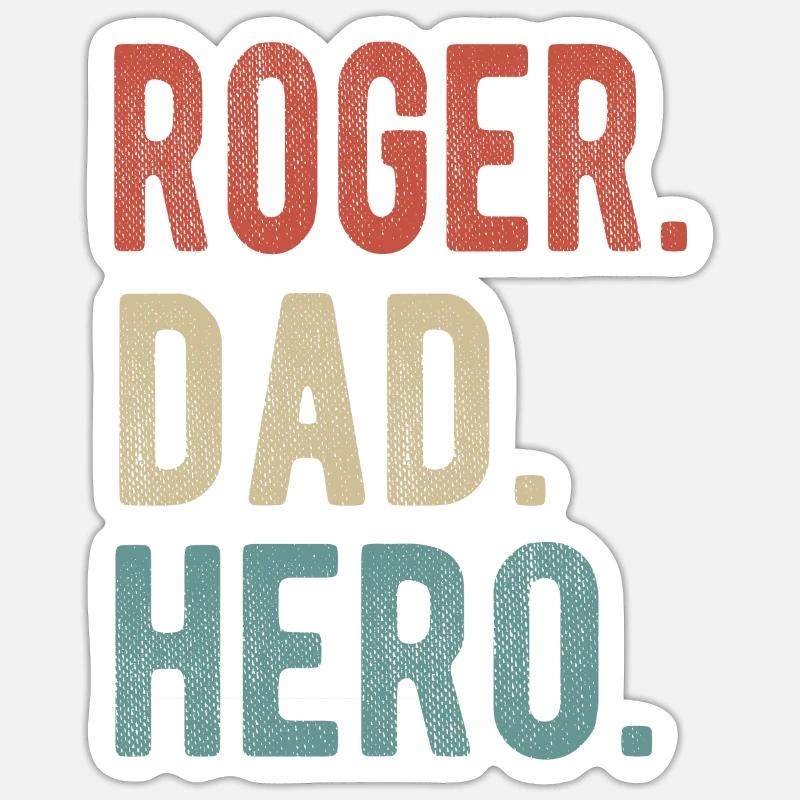 Roger Dad Held - Sticker Größe S (10 x 10 cm) - Mattweiß