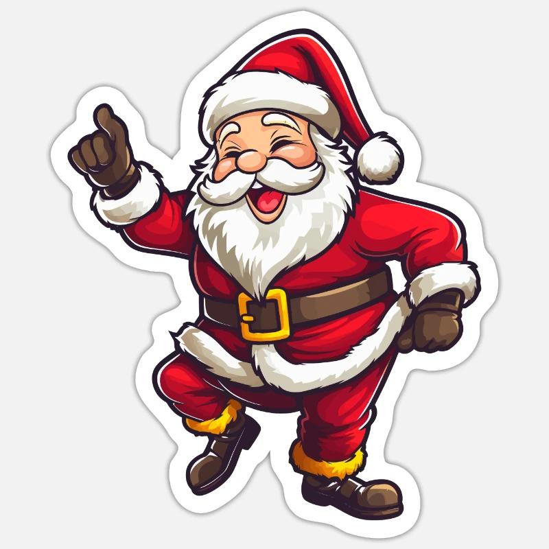 Weihnachtsmann Drabbing mit Bart und Mütze - Sticker Größe S (10 x 10 cm) - Mattweiß