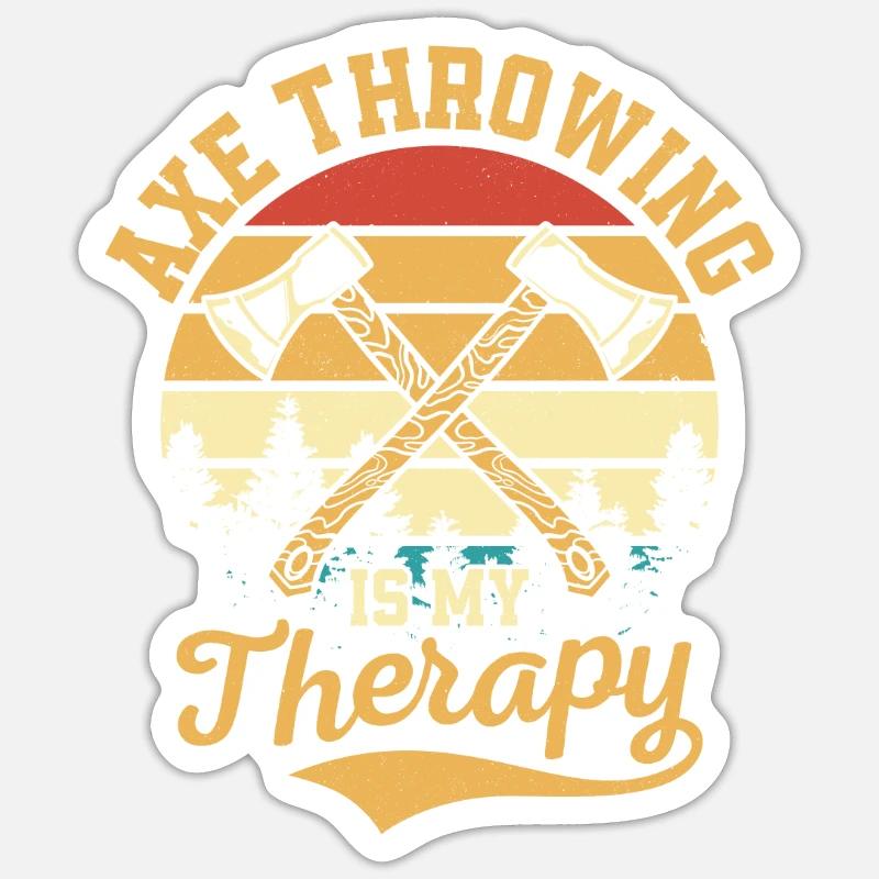 Axe Throwing Is My Therapy Hatchet Ax Thrower Sticker Größe S (10 x 10 cm)