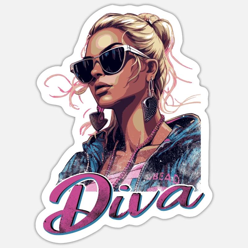 Strahlen Sie Strahlend Exklusiven Diva - Sticker Größe S (10 x 10 cm) - Mattweiß