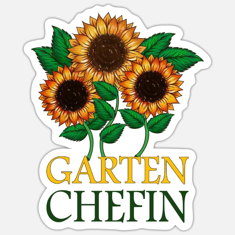Mutter Garten Chefin Blumen Beet Gemüse Obst Ernte - Sticker Größe S (10 x 10 cm) - Mattweiß