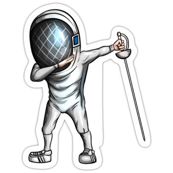 Fencing Art Epee Fight Fencing Form Epee Fencing - Sticker size S (10 x 10 cm) - white matte - Front
