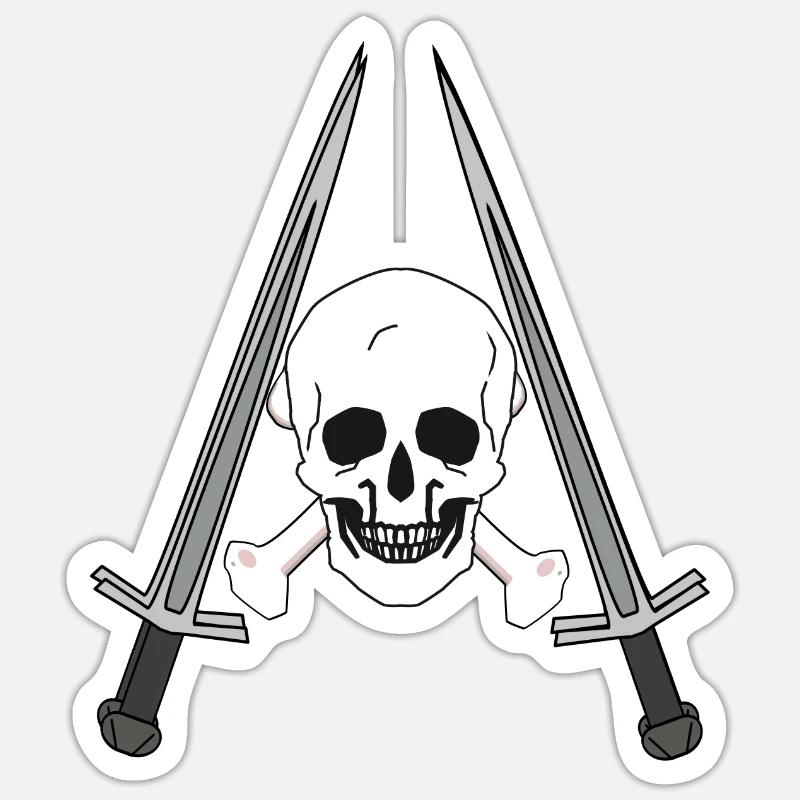 Héros, Guerriers, Épéistes, Médiéval, Combat - Sticker taille S (10 x 10 cm) - blanc mat