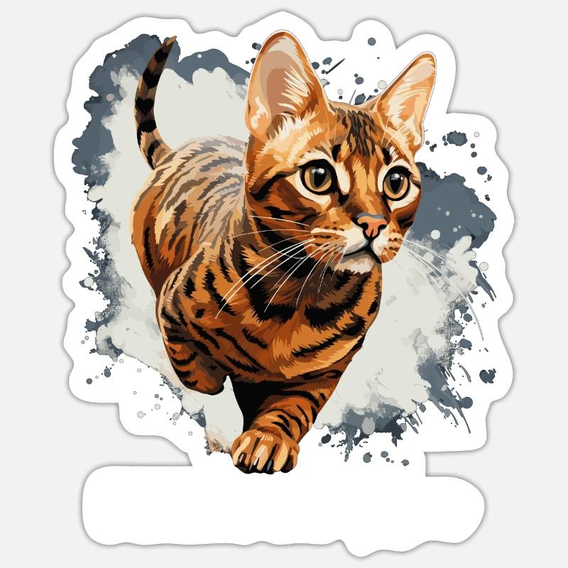 Chat du Bengale Sticker taille S (10 x 10 cm)