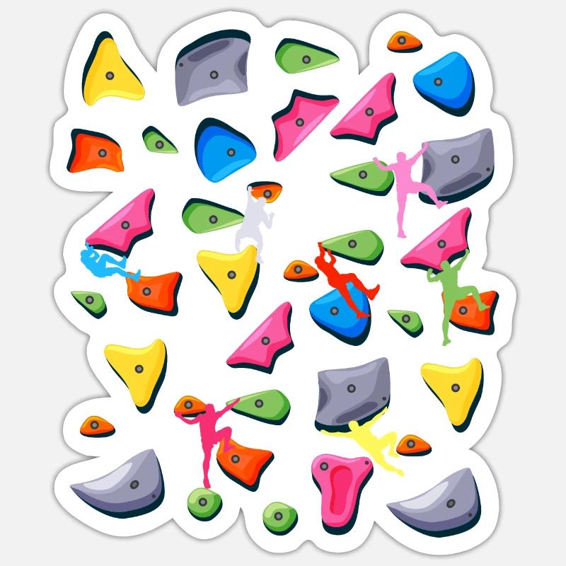 Bouldern Klettern Boulderer Boulder - Sticker Größe S (10 x 10 cm) - Mattweiß