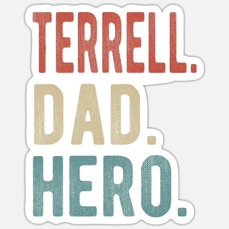 Terrell Papa Héros - Sticker taille S (10 x 10 cm) - blanc mat