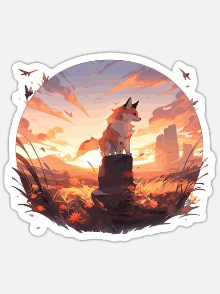 Fuchs Füchse Fuchs Kinder Fuchs Baby Tier Wald - Sticker Größe S (10 x 10 cm) - Mattweiß