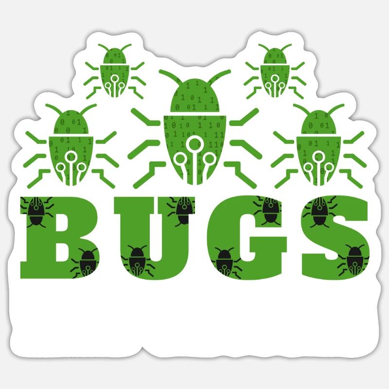 Computer Bugs Binary Codes Funny Programming Sticker Größe S (10 x 10 cm)