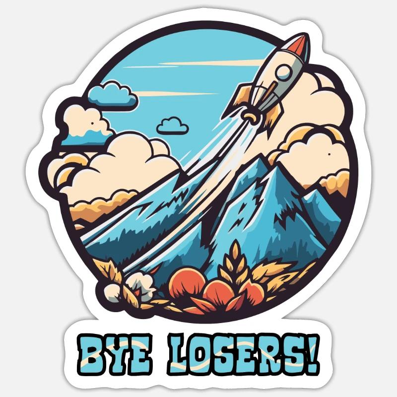 Bye bye, les perdants ! Lancement de la fusée Sticker taille S (10 x 10 cm)