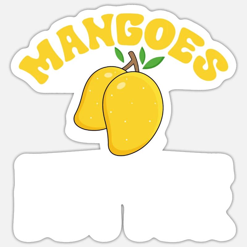 Mango Frucht Mango - Sticker Größe S (10 x 10 cm) - Mattweiß