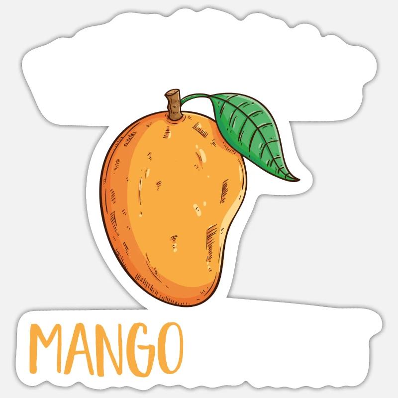 Mango Frucht Mango - Sticker Größe S (10 x 10 cm) - Mattweiß