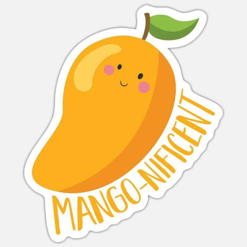 Mango Frucht Mango - Sticker Größe S (10 x 10 cm) - Mattweiß