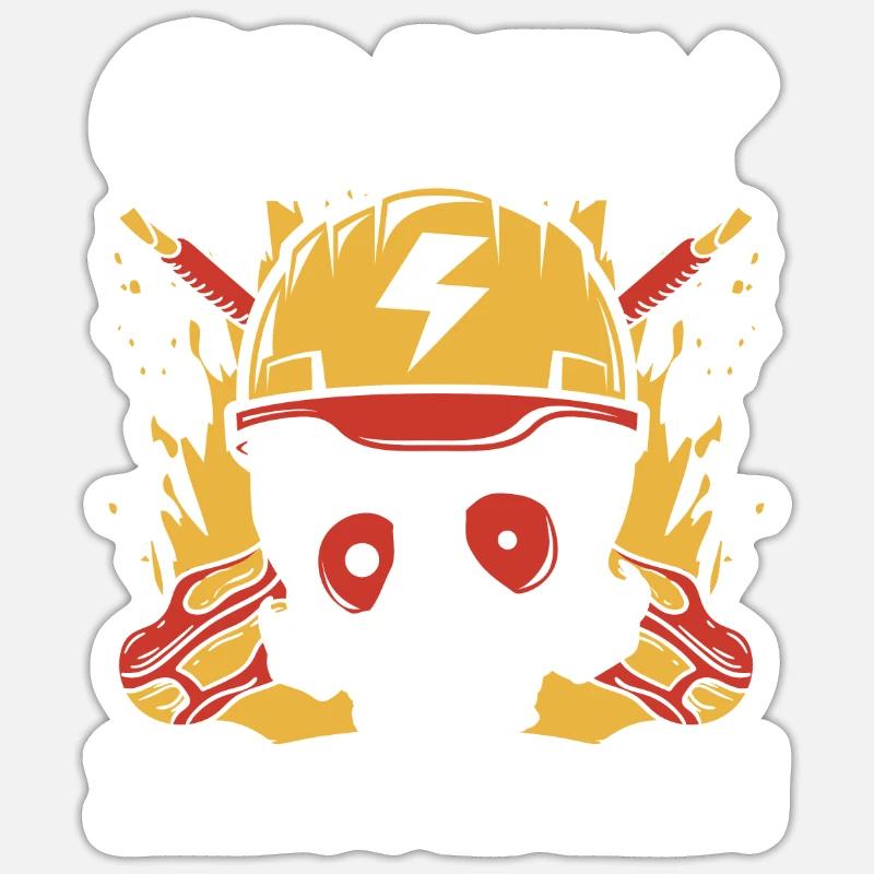 Crazy Electrician Electronics Technician Sticker size S (10 x 10 cm)