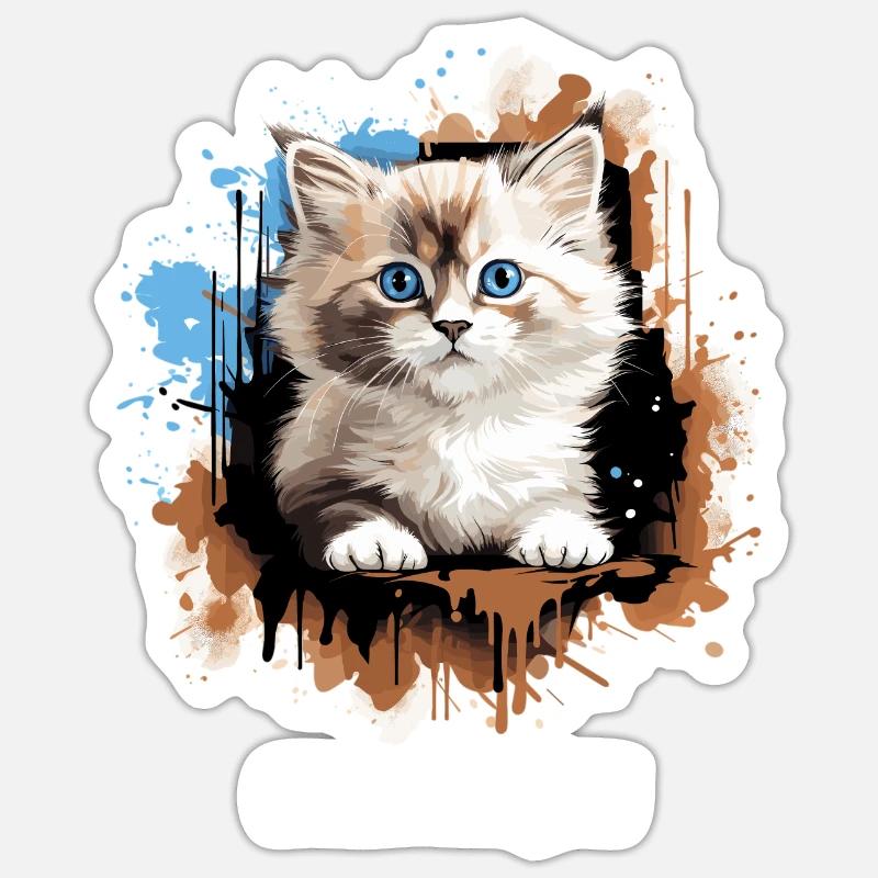Ragdoll - Sticker Größe S (10 x 10 cm) - Mattweiß