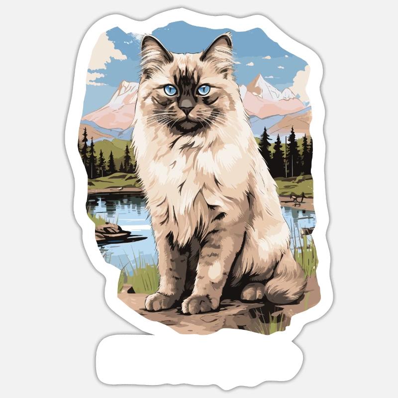 Ragdoll - Sticker Größe S (10 x 10 cm) - Mattweiß