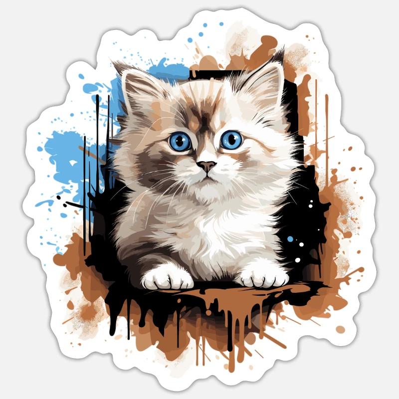 Ragdoll - Sticker size S (10 x 10 cm) - white matte